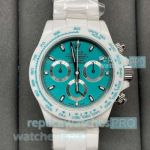 Clean Factory Replica Rolex Daytona Ceramics Bezel Tiffany Blue Dial Men 40MM Watch